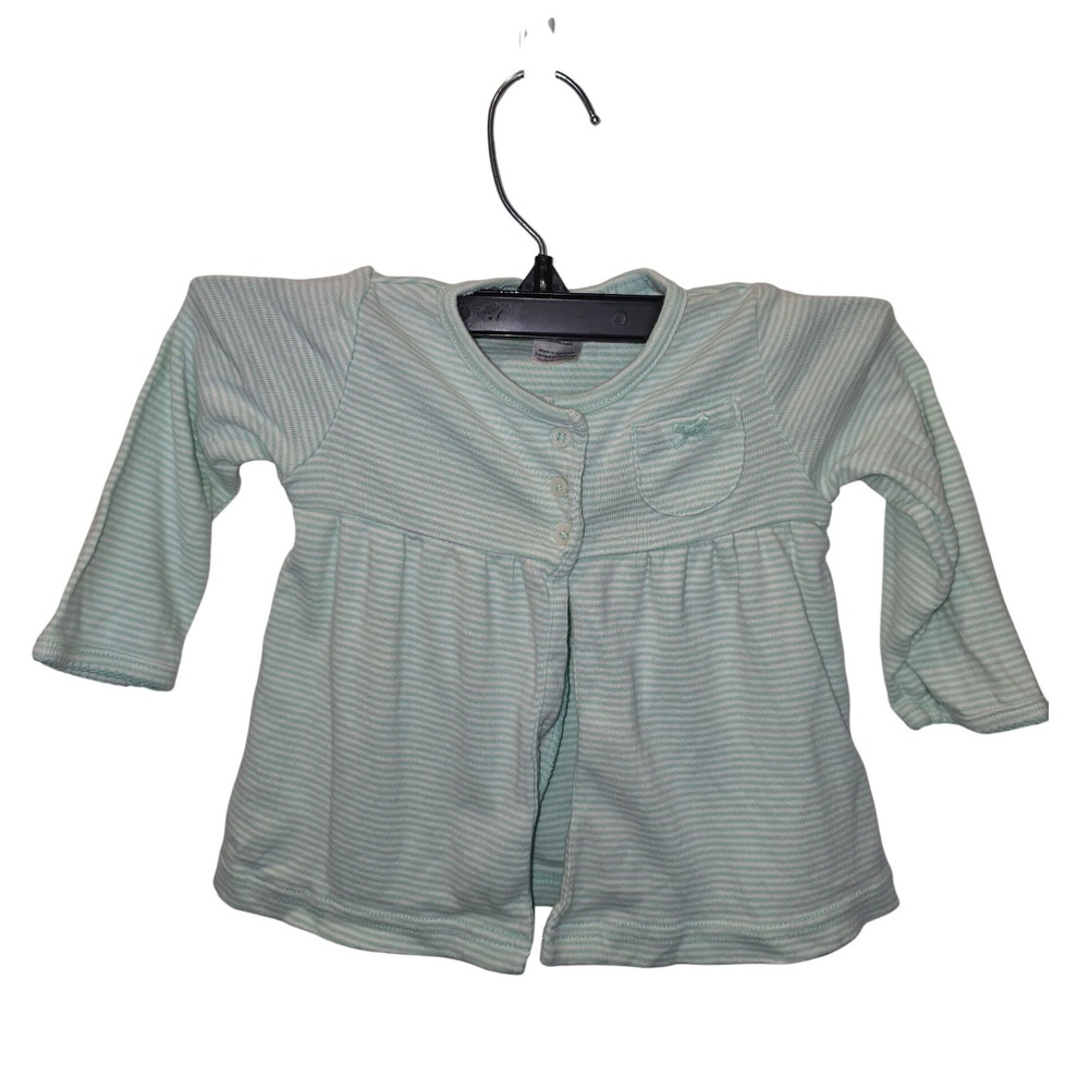 Carters Baby‎ Girl Mint Green Striped Peplum Cardigan Sweater 12 Months 121C602
